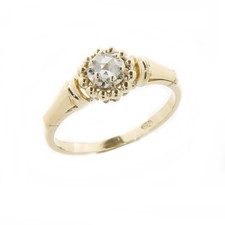Anello Antico Diamante Taglio a ROSA 0,10 Oro 18 kt 2,8 gr