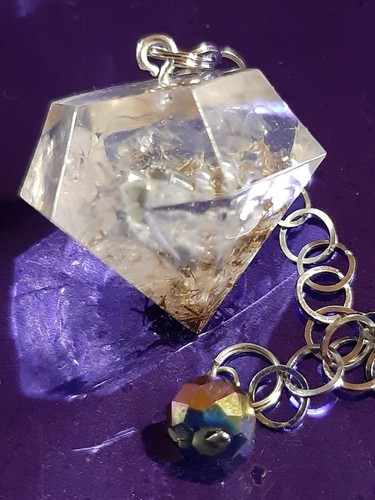Pendolo orgonite quarzo ialino - orgonite,