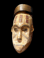 Maschere africane maschera tribale Igbo da collezione intagliata a mano -6506