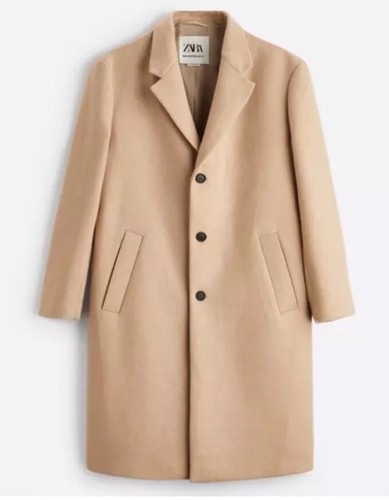 Zara men new wool blend - wool, coat