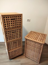 set mobili bagno, cestone biancheria e cassettiera