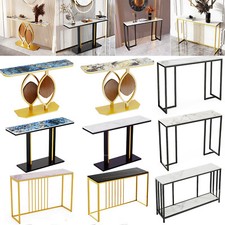 FATIVO Tavolo Consolle 100/120cm Tavolo da Corridoio Tavolino in Marmo Moderno