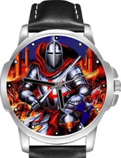 Warrior Medievale Templare Knight Rétro Gamer con Pixel Stile Unico Polso Watch