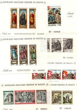 BELLISSIMO LOTTO DI FOGLIETTI SOVRANO MILITARE ORDINE DI MALTA