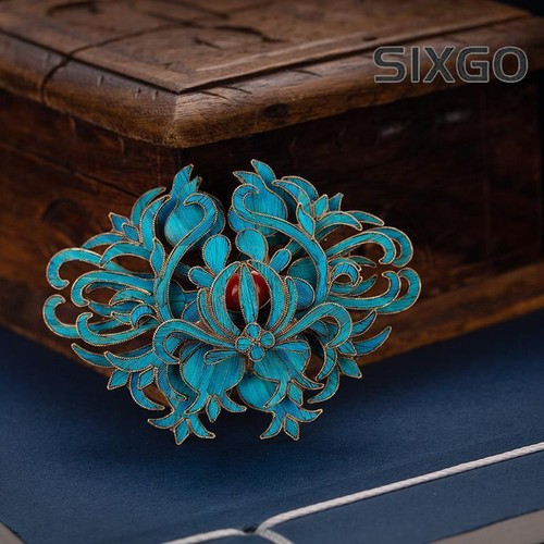 Spilla cinese retrò cloisonne