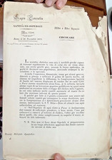 CIRCOLARE SANITà E OSPEDALI 1854 DESTINARE 2 CAMERE PER I MALATI DI COLERA-1397