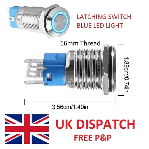 Interruttore 16mm 12v - interruttore,