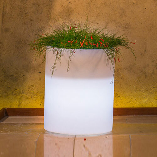 Vaso luminoso resina - vaso, bianca