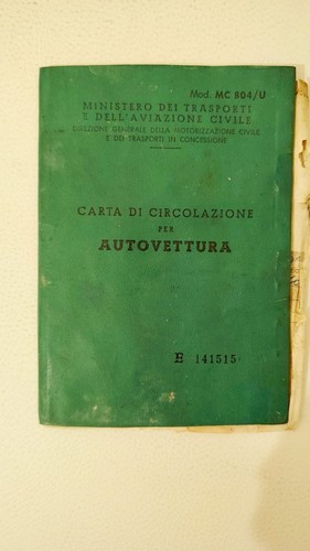 Carta circolazione per - carta, di