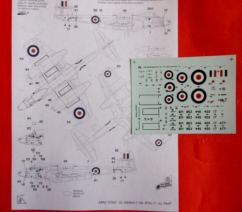 Decalcomanie 72 gloster - decalcomanie, 1/72: