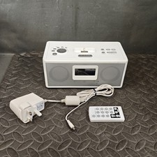 Sveglia dock iPod radio DAB ROSSO con adattatore di alimentazione + telecomando bianco