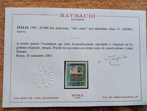 Alti valori lire - valori, 20.000