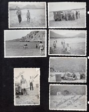 WW2 1943 PORTO EMPEDOCLE 7 FOTO MILITARI USA NAVY USNR JEEP BUNKER HUSKY TESSERA