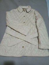 Burberry London giacca trapuntata con cintura, beige usato pari al nuovo. 