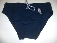 SLIP COSTUME MARE UOMO NUOVO BLU + RICAMO TIMONIER TAGLIA M ITALY COTONE + LYCRA