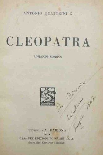 Quattrini cleopatra romanzo - quattrini,,