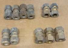 34 RACCORDI IDRAULICI BIGIUNTI IN OTTONE PER TUBO Ø10 Ø12 Ø14 Ø16