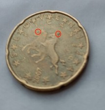 MONETA COIN 20 CENT SLOVENIA WITH TWO ERRORS-2007-VERY RARE VERY GOOD CONDITION