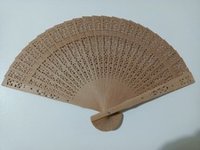 Ventaglio Cinese Vintage In Legno Naturale Nuovo