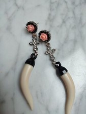 ?Orecchini Donna pendenti  CORNO  Portafortuna ?