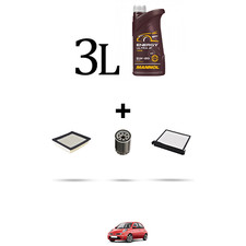 HOFFCAR Kit tagliando 3 FILTRI e 3L OLIO per Nissan Micra III (k12) 1.2 12v 59kw