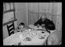 Family having lunch at their