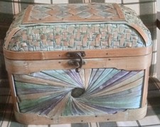 Baule In Vimini Cesto Con Coperchio