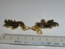 BOTTONI 2 PZ FIAMMA ALLACCIATURA CHIUSURA ALAMARO COLOR ORO LUNGHEZZA 8 CM NUOVO