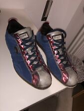 Scarpe Harris sneaker pelle trapuntata blu oceano/ stampa pitone rosato U17HA99