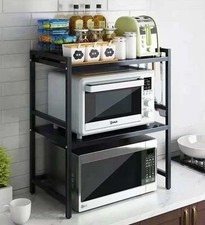 Scaffale 2 piani forno microonde rack cucina organizzatore contatore armadio stoccaggio