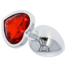 plug anale dildo con gioiello rosso anal butt mini in acciaio per uomo e donna 