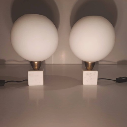 Rare pair vintage table - table, lamps