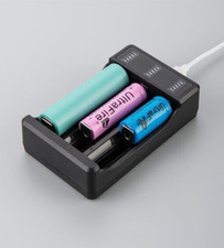 Carica Batterie 3 Slot Litio 3,7V Presa USB Tipo C Indicatore Led Professionale