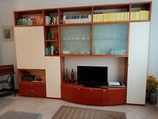 mobile a parete per soggiorno ciliegio e panna