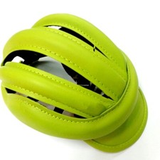 Casco bici verde limone vintage retrò pelle classico bicicletta ciclismo moda