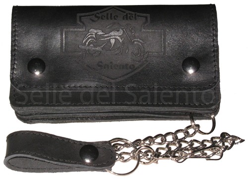 Portafoglio biker con catena