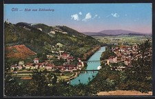 Cilli, veduta dal Monte Castello, cartolina 