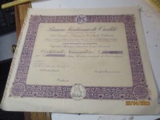 certificato azionario in bianco BANCA SICILIANA DI CREDITO CATANIA anni 30
