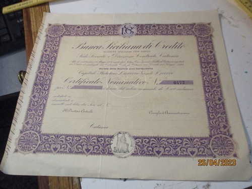 Certificato azionario - azionario, in