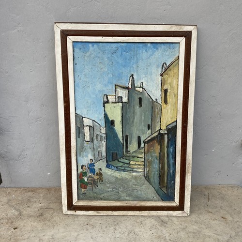 Dipinto olio tela paese - dipinto,