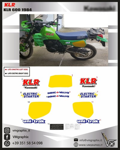Adesivi klr 600 1984 1987 - adesivi,