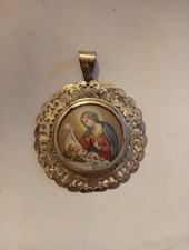 Medaglione Capoculla Argento 925 Antico Madonna