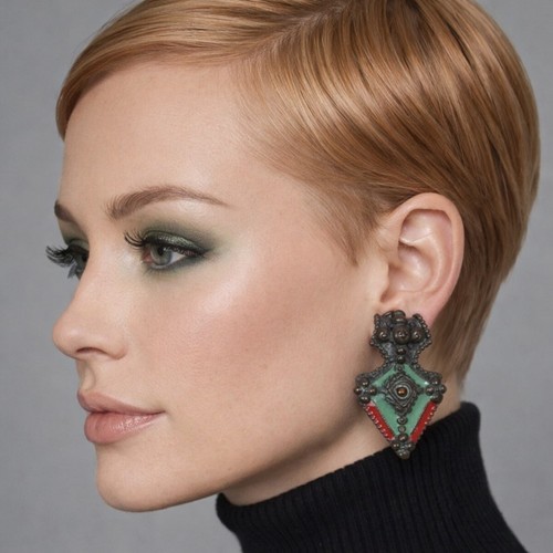 Orecchini clip designer jean - clip,