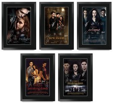 Twilight Full Movie Collection Signed Pre Printed Autograph Framed A3 Poster