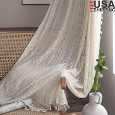 Beige Crochet Lace Curtains