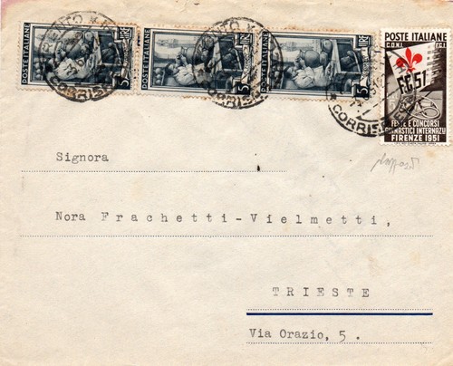 Repubblica 1951 busta lire - 1951,