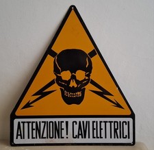Cartello Industriale Vintage 1960 Danger Sign Danger tabella Targa NO Smaltata