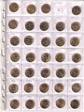 Serie Completa 20 Lire Quercia dal  1957 - 1999  FDC  da Rotolino o serie Zecca