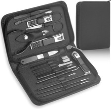 Set Di Pedicure Professionale in Acciaio Inox -18 Pezzi | Kit per La Cura Delle 
