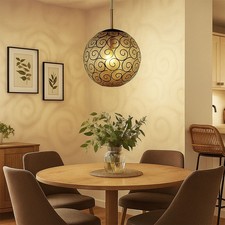 Lampadario Hängelampe Da Pranzo Color Oro Orientale LED H 120 Cm